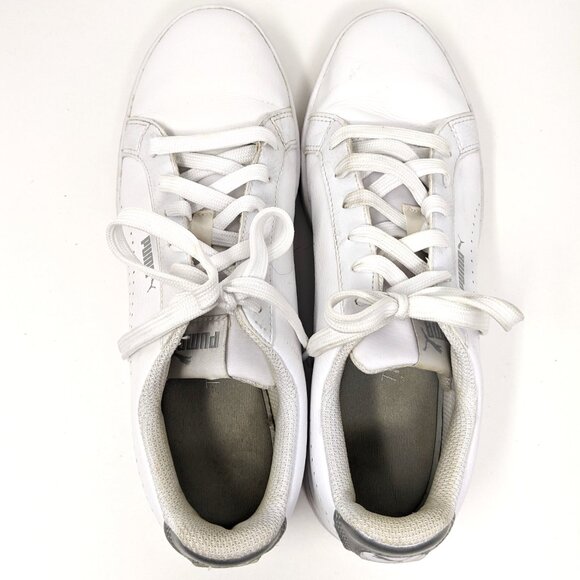 Puma Womens White Smash Sneakers Perforated 8.5 in box - Picture 6 of 16